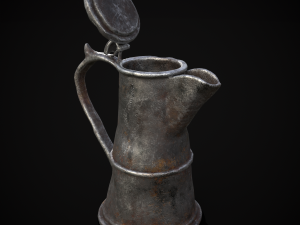 Worn Decorated Pewter Flagon 3D-Modell