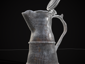 Worn Decorated Pewter Flagon 3D-Modell