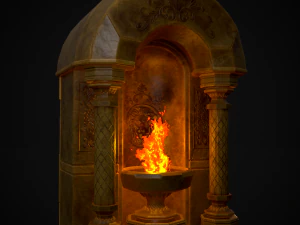 Limestone Ornamented Fire bowl 3D Model