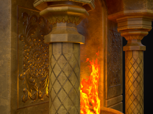 Limestone Ornamented Fire bowl 3D 모델