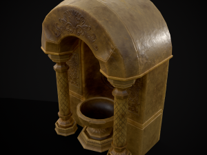 Limestone Ornamented Fire bowl 3D 모델