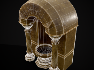 Limestone Ornamented Fire bowl 3D 모델