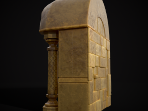 Limestone Ornamented Fire bowl 3D 모델