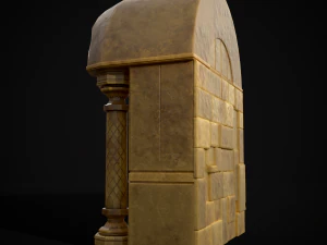Limestone Ornamented Fire bowl 3D Model