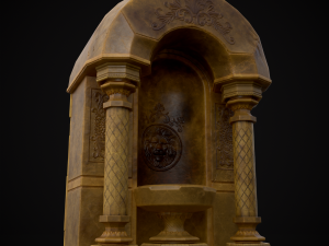 Limestone Ornamented Fire bowl 3D 모델