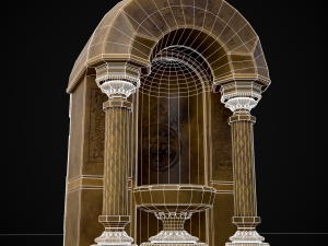 Limestone Ornamented Fire bowl 3D 모델