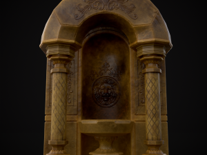 Limestone Ornamented Fire bowl 3D 모델
