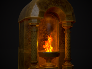 Limestone Ornamented Fire bowl 3D 모델