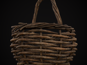 Wooden Root Basket model 3Dモデル