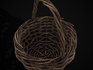 Wooden Root Basket model 3Dモデル