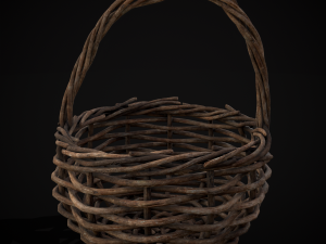 Wooden Root Basket model 3Dモデル