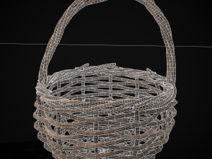 Wooden Root Basket model 3Dモデル