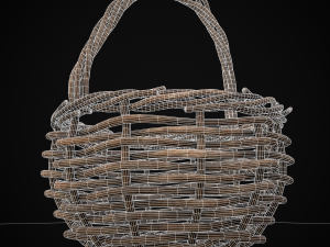 Wooden Root Basket model 3Dモデル