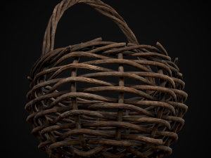 Wooden Root Basket model 3Dモデル