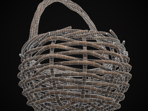 Wooden Root Basket model 3Dモデル