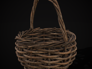 Wooden Root Basket model 3Dモデル