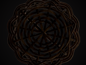Wooden Root Basket model 3Dモデル
