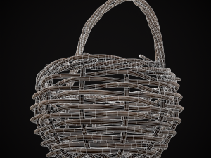 Wooden Root Basket model 3Dモデル