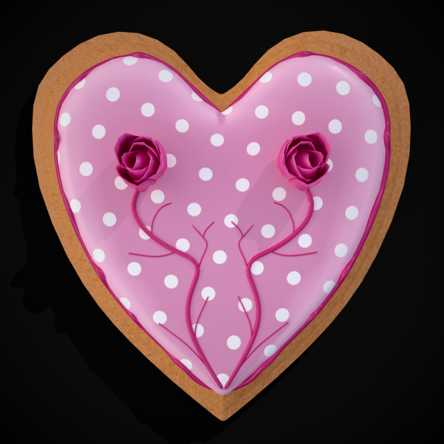 Valentines Jelly Filled Cookie 3D Model .c4d .max .obj .3ds .fbx .stl .blend 