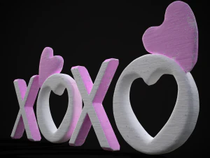 XOXO Wood Lettering 3D Model