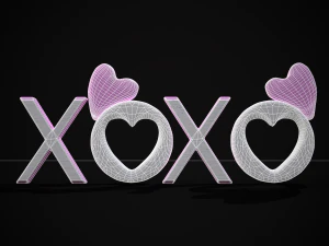 XOXO Wood Lettering 3D Model
