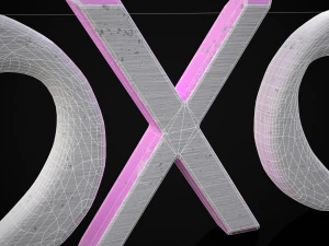 XOXO Wood Lettering 3D Model