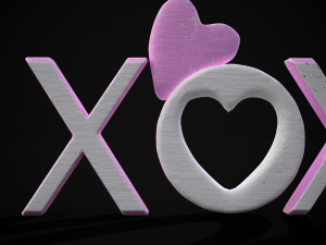 XOXO Wood Lettering 3D Model