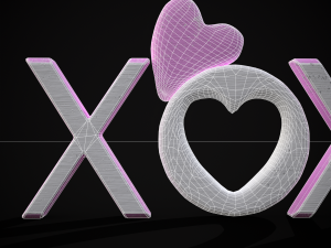 XOXO Wood Lettering 3D Model