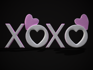 XOXO Wood Lettering 3D Model