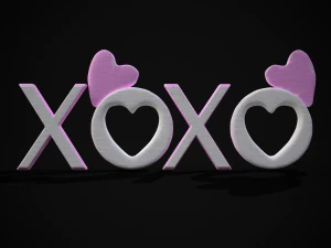 XOXO Wood Lettering 3D Model
