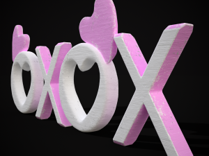 XOXO Wood Lettering 3D Model