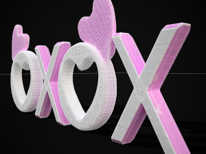 XOXO Wood Lettering 3D Model