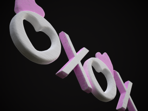 XOXO Wood Lettering 3D Model