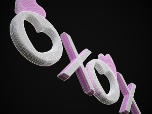 XOXO Wood Lettering 3D Model