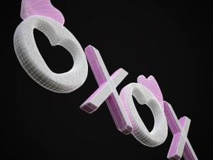 XOXO Wood Lettering 3D Model