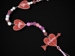3D Valentines Bead Heart Charm model 3D Model