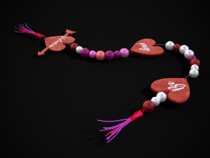 3D Valentines Bead Heart Charm model 3D Model