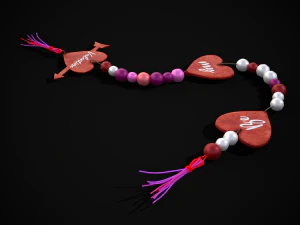 3D Valentines Bead Heart Charm model 3D Model