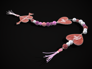 3D Valentines Bead Heart Charm model 3D Model