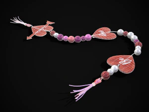 3D Valentines Bead Heart Charm model 3D Model