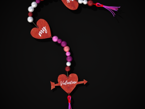 3D Valentines Bead Heart Charm model 3D Model