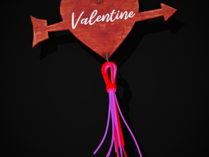 3D Valentines Bead Heart Charm model 3D Model