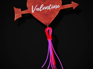3D Valentines Bead Heart Charm model 3D Model