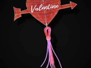 3D Valentines Bead Heart Charm model 3D Model