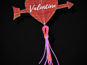 3D Valentines Bead Heart Charm model 3D Model
