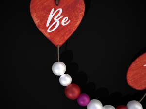 3D Valentines Bead Heart Charm model 3D Model