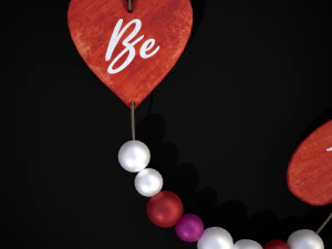 3D Valentines Bead Heart Charm model 3D Model