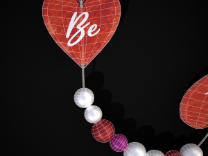 3D Valentines Bead Heart Charm model 3D Model