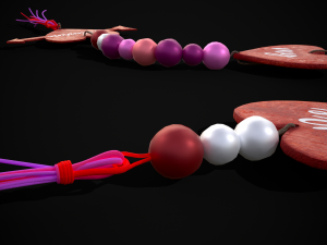 3D Valentines Bead Heart Charm model 3D Model