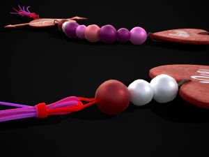 3D Valentines Bead Heart Charm model 3D Model
